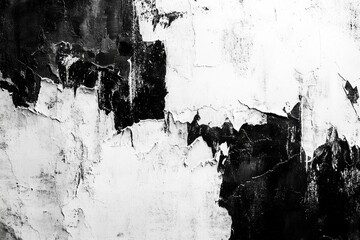 Poster - Abstract black and white textured background with a surreal grunge effect
