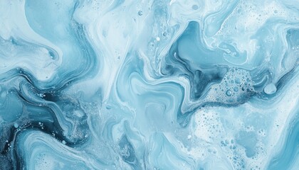 Poster - Abstract background featuring a mix of light blue shades with a liquid or marble effect Multicolored mesh texture suited for marine decor Cool palette with mesmerizing color drips