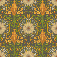 Wall Mural - ditsy florals cottage core pattern illustration