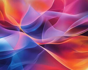 Poster - Vibrant waves and flowing lines create an abstract backdrop filled with rich colors