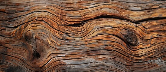 Poster - Close up of a rustic wooden table featuring grain texture in a vintage style The surface of the old wooden plank is presented in macro view providing an empty template and copy space for an abstract