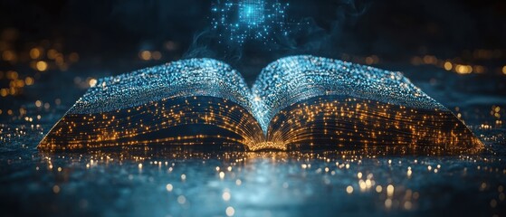 Wall Mural - An Open Book of Light and Data