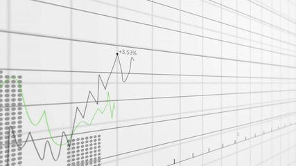 Poster - Animation of financial data processing on white background