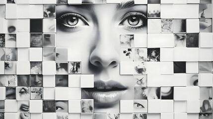 Wall Mural - An open photo album revealing a mosaic of emotions,