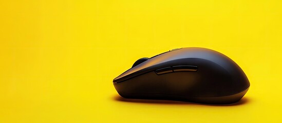 Aufkleber - One wireless mouse against a yellow background Area for text. with copy space image. Place for adding text or design