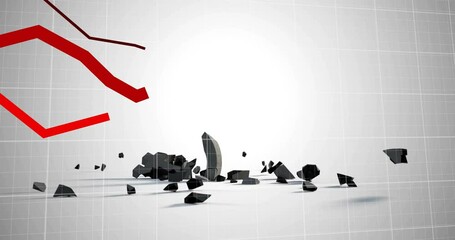 Poster - Animation of financial data processing over euro symbol on white background