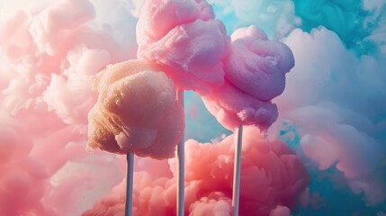 Whimsical and Sweet Cotton Candy Treat at a Carnival