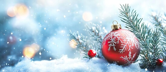 Background for Christmas and New Year holidays winter season Christmas greeting card. with copy space image. Place for adding text or design