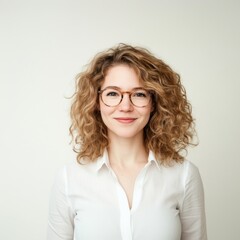 Poster - Smiling woman with curly hair