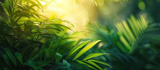 Aufkleber - Blurred abstract depiction of a tropical leaf for your design wallpaper or background. with copy space image. Place for adding text or design
