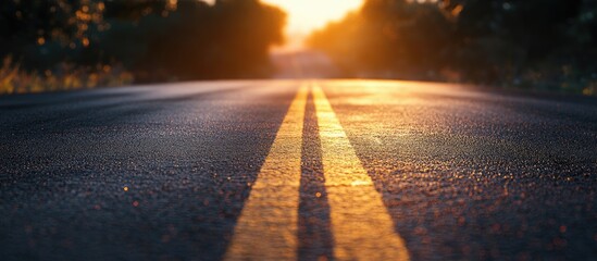 Aufkleber - Lovely and uncomplicated road background. with copy space image. Place for adding text or design
