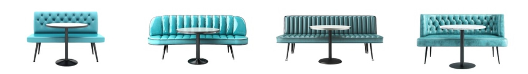 Aufkleber - An image of corner booth diner seating on a transparent background