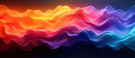 Wall Mural - Abstract Colorful Wavy Landscape