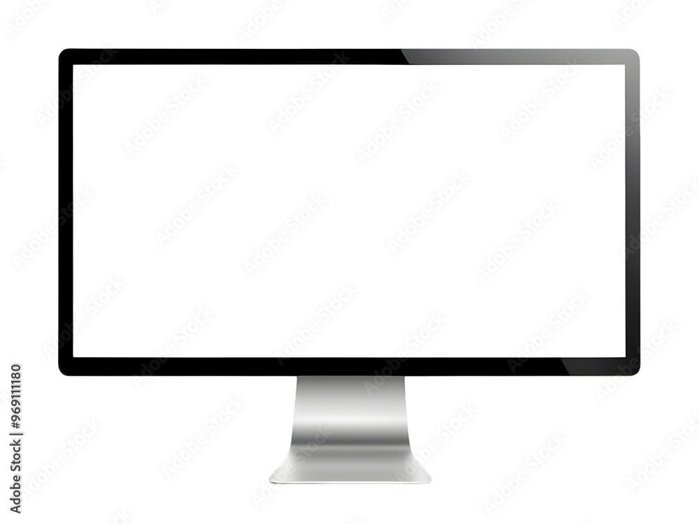 Computer Screen Mockup Isolated on Transparent Background Stock Photo ...