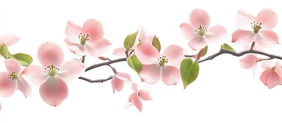 Aufkleber - Dogwood featuring adorable pink blossoms. with copy space image. Place for adding text or design