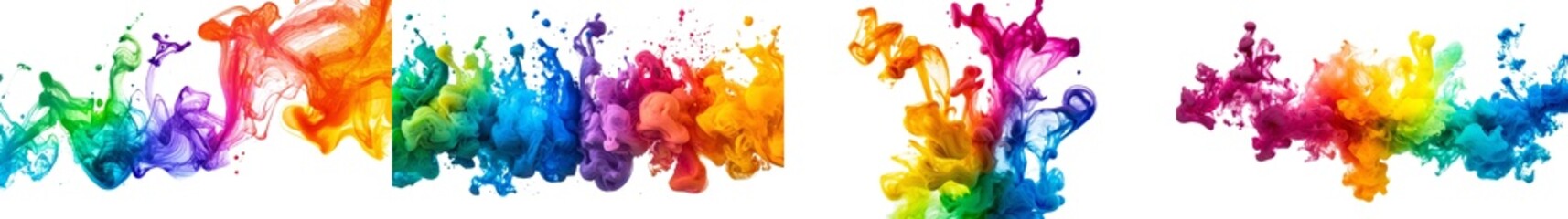 Sticker - An explosion of color powder paint on a transparent background in the colors of the festival