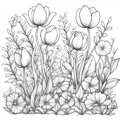 illustration of tulip flowers