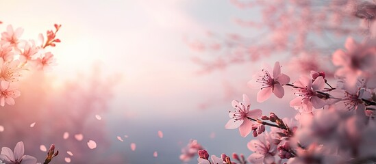 Aufkleber - Stunning cherry blossoms in spring. with copy space image. Place for adding text or design