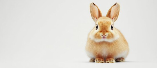 Aufkleber - Dwarf rabbit set against a white background. with copy space image. Place for adding text or design