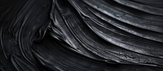 Leinwandbilder - Black curved brushstroke texture background. with copy space image. Place for adding text or design