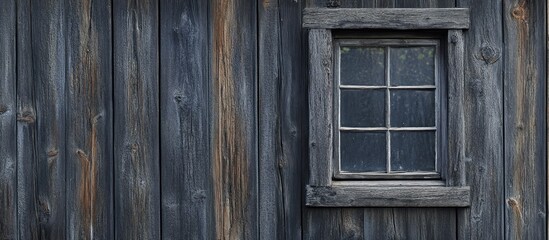 Aufkleber - Old window on a wooden wall. with copy space image. Place for adding text or design