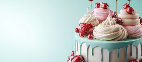 Poster - cake and bakery tasty treats. with copy space image. Place for adding text or design
