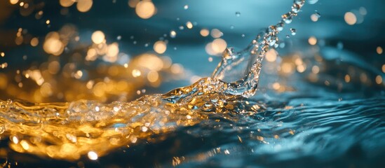 Aufkleber - Abstract background of liquid water Macro photography. with copy space image. Place for adding text or design
