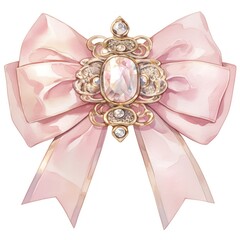 Sticker - Elegant pink bow illustration