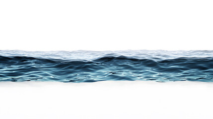 Wall Mural - Water wave blue ocean surface wide panorama isolated on white background	