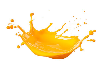 Yellow cheese sauce splash isolated on white background