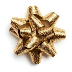 Wall Mural - Sparkling gold gift bow