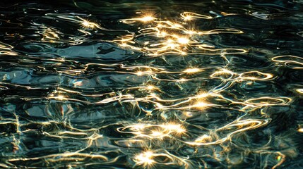 Wall Mural - Shimmering light caustics through rippling water