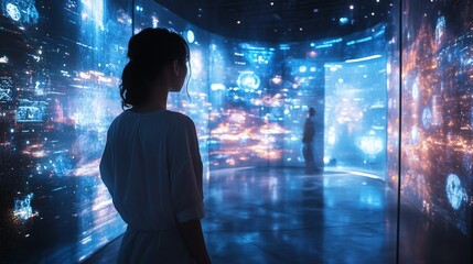 Futuristic interactive museums with AI-curated exhibits based on visitor preferences: A museum where exhibits change based on real-time visitor data.