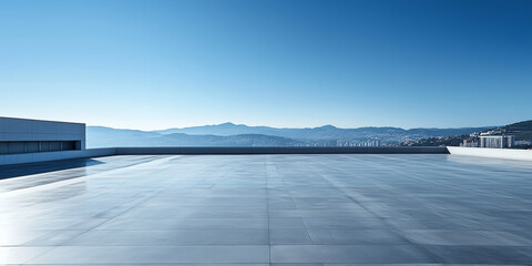 minimalist urban platform for car display and product ads. spacious, clean background ideal for show