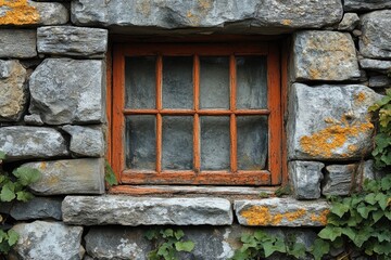 Wall Mural - Nostalgic Memories of an Ancient Stone Wall: Evoking History and Heritage in a Timeless Image