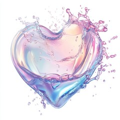 Wall Mural - Clear gel splash art heart heart-shaped.