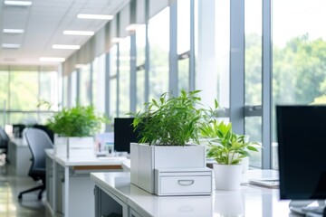 Poster - Office indoors table plant.