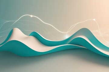 3D Wave Contours on Soft Background with Transformational Connectivity and Vibrant Colors