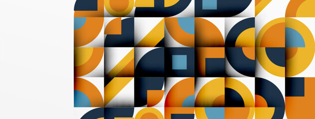 Poster - Geometric design abstract background - circles squares