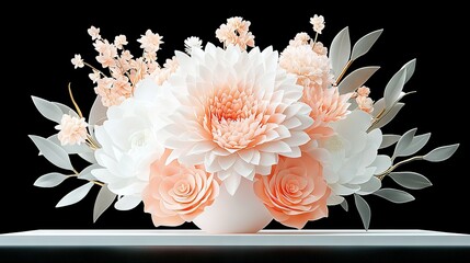 Canvas Print -  A white table with two pink-flowered vases, one filled entirely with pink, the other half-and-half