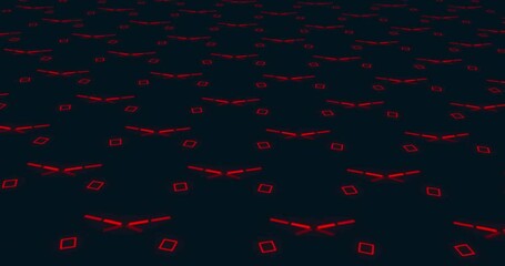 Poster - Animation of red shapes on black background
