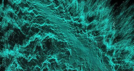 Poster - animation of glowing light trails moving over black background