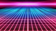 © Working Moments - Neon Grid with Pink and Blue Gradient, Digital Art, 3D Render, Neon, Grid, 3D