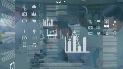 Poster - Animation of scientific data processing over diverse scientists in laboratory