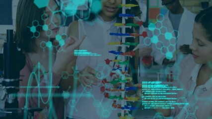Poster - Animation of scientific data processing over diverse scientists in laboratory