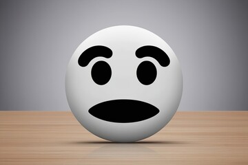 Wall Mural - 3D Rolling Eyes Emoticon Disdainful Smiley Face Icon