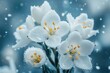 © Gatherina - Delicate white flowers covered with snowflakes during winter