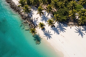 Canvas Print - Palm trees land shoreline outdoors.