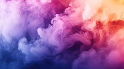 Poster - An artistic composition featuring a gradient of colorful smoke drifting through a dimly lit space, with soft and ethereal tones blending seamlessly.