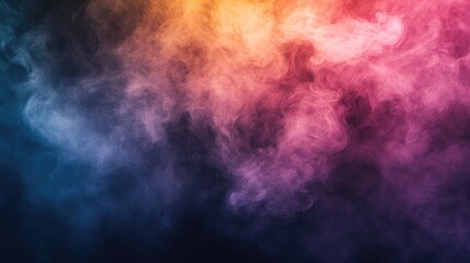 Poster - An artistic composition featuring a gradient of colorful smoke drifting through a dimly lit space, with soft and ethereal tones blending seamlessly.